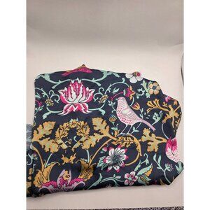 FEIFEIYU Scarf Navy Multi Floral Bird Pattern 36x36in Polyester
